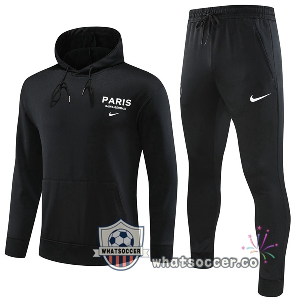 Paris PSG Black Hooded Jacket 2023-2024