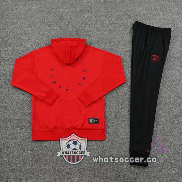 Paris PSG Red Hooded Jacket 2023-2024