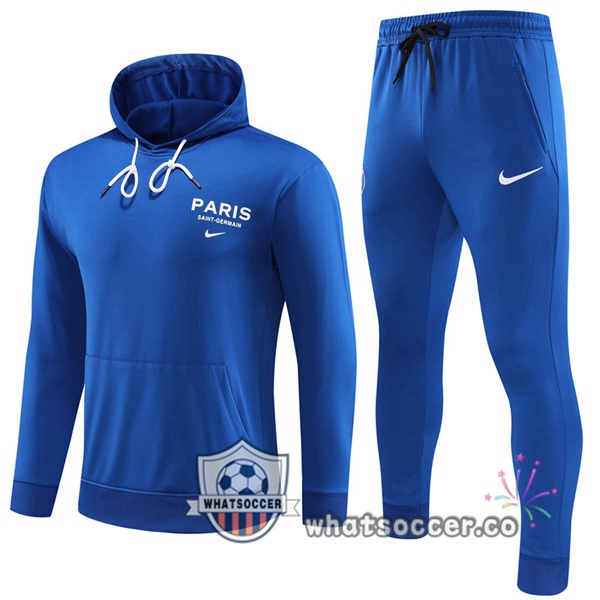 Paris PSG Blue Hooded Jacket 2023-2024