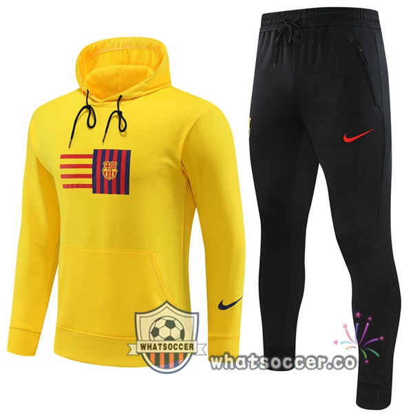 FC Barcelona Yellow Hooded Jacket 2023-2024