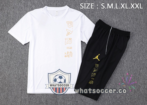 Paris PSG Training T-Shirts + Shorts White 2023-2024