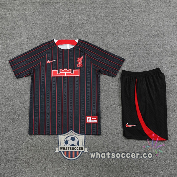 FC Liverpool Training T-Shirts + Shorts Black 2023-2024