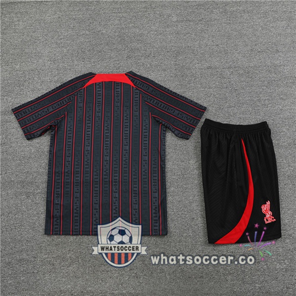FC Liverpool Training T-Shirts + Shorts Black 2023-2024