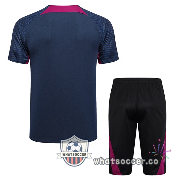 Paris PSG Training T-Shirts + Shorts Blue Royal 2023-2024