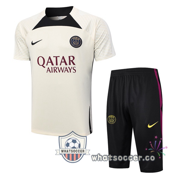 Paris PSG Training T-Shirts + Shorts Marron 2023-2024