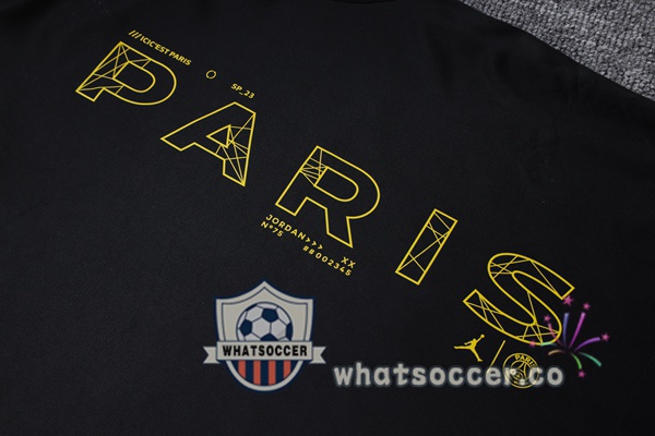 Paris PSG Training T-Shirts + Shorts Black 2023-2024