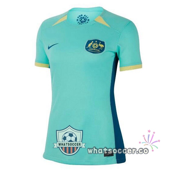 Australie Women Away Soccer Jerseys Cyan 2023-2024
