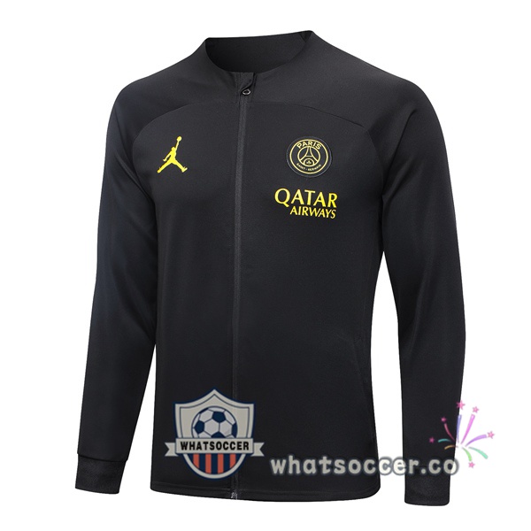 Paris PSG Soccer Jacket Black 2023-2024