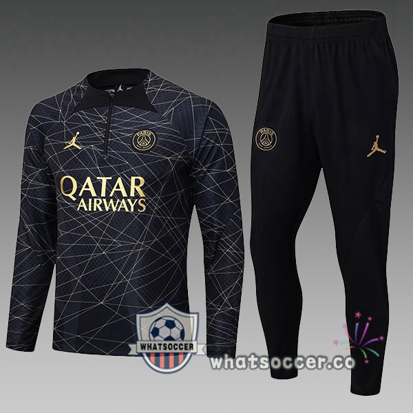 Paris PSG Kids Black Tracksuit 2023-2024