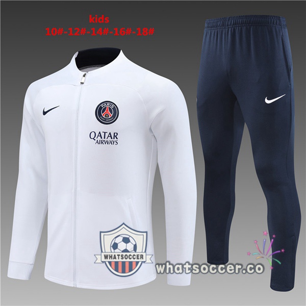 Paris PSG Kids White Training Jacket 2023-2024