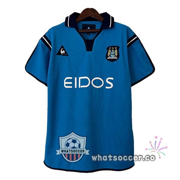 Manchester City Retro Home Soccer Jerseys Blue 2001-2002