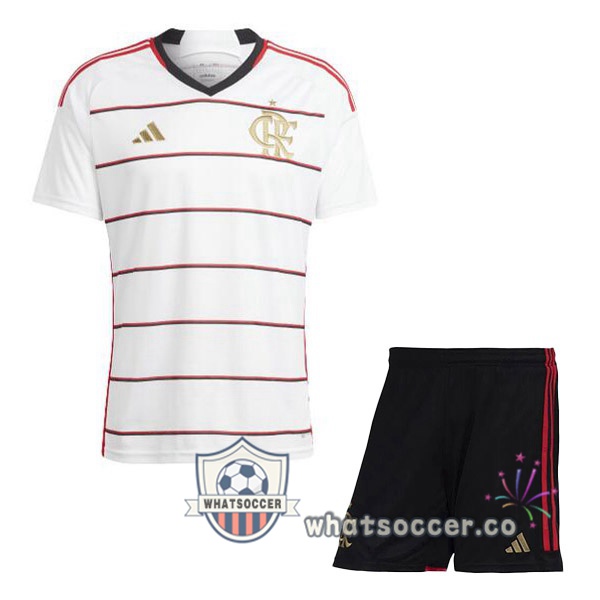Flamengo Kids Away Soccer Jerseys White 2023-2024