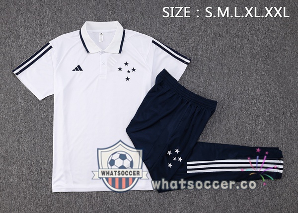 Training Polo Cruzeiro EC + Pants White 2023-2024