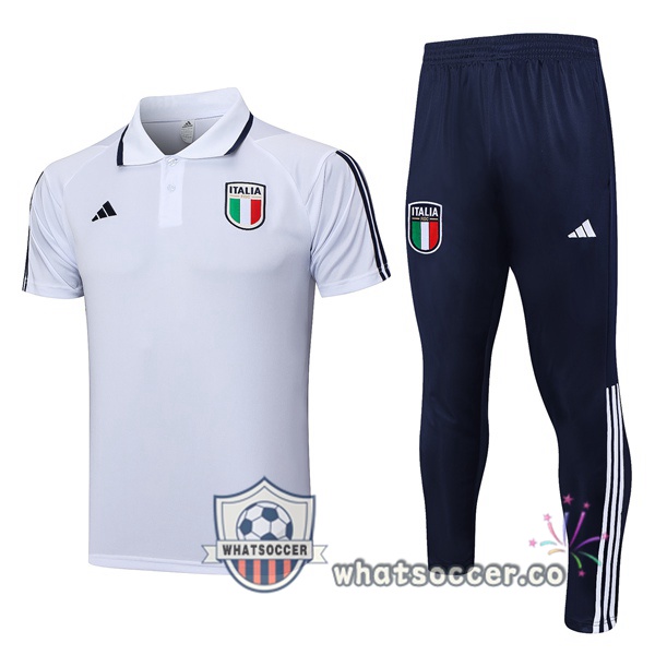 Training Polo Italy + Pants White 2023-2024