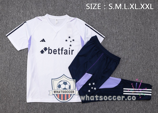 Cruzeiro EC Training T-Shirts + Pants White 2023-2024