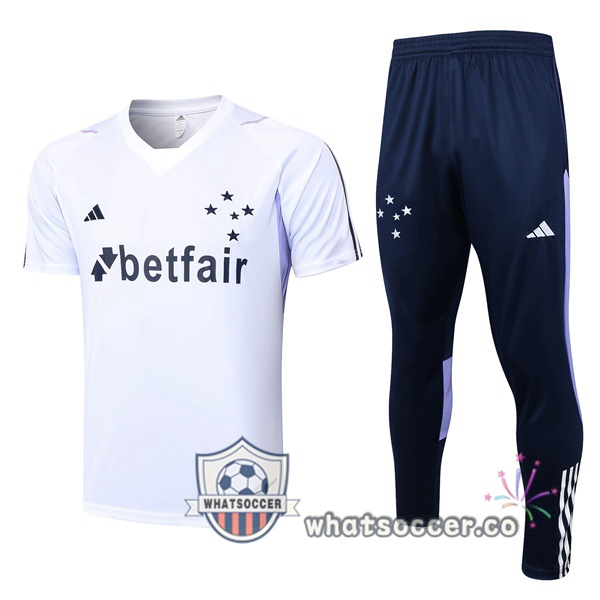 Cruzeiro EC Training T-Shirts + Pants White 2023-2024