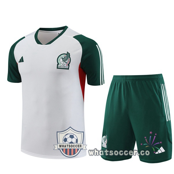 Mexico Training T-Shirts + Shorts White 2023-2024