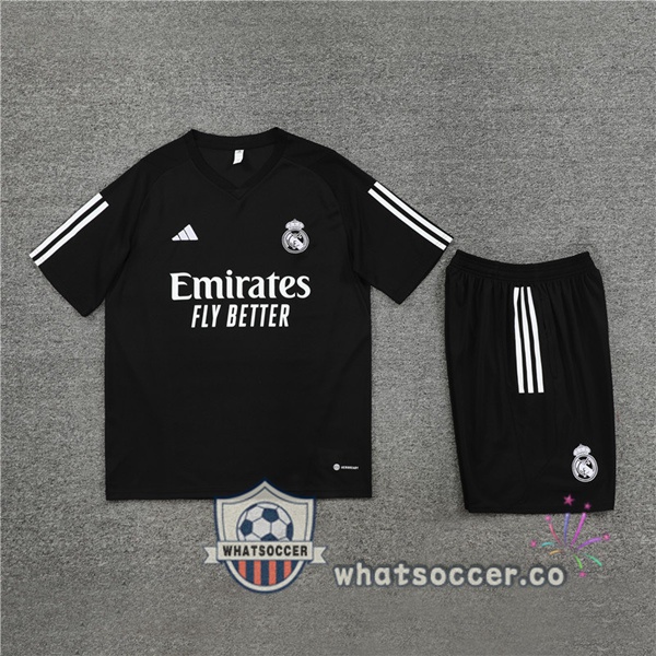 Real Madrid Training T-Shirts + Shorts Black 2023-2024
