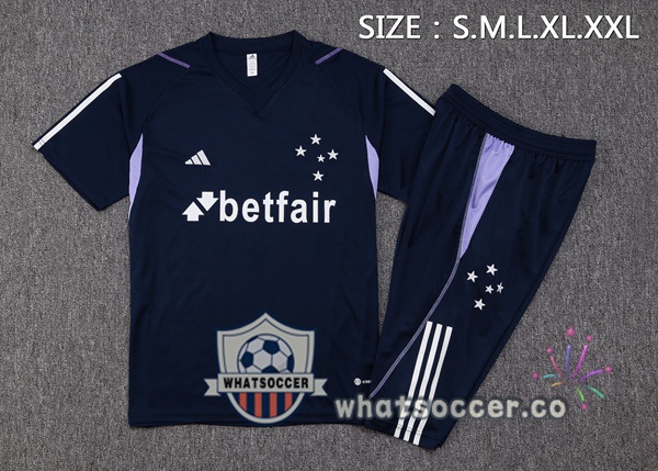 Cruzeiro EC Training T-Shirts + Shorts Blue Royal 2023-2024