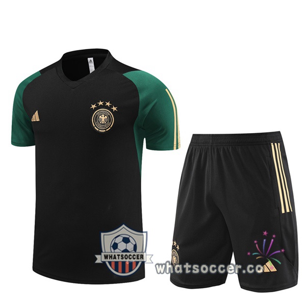 Germany Training T-Shirts + Shorts Black 2023-2024