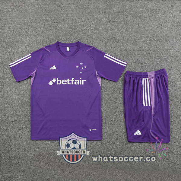 Cruzeiro EC Training T-Shirts + Shorts Purple 2023-2024