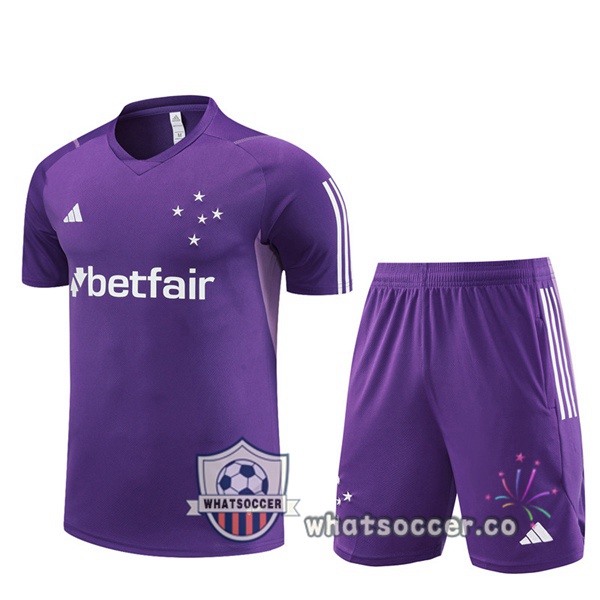 Cruzeiro EC Training T-Shirts + Shorts Purple 2023-2024
