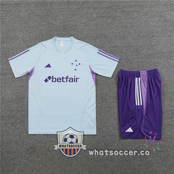 Cruzeiro EC Training T-Shirts + Shorts Gray 2023-2024