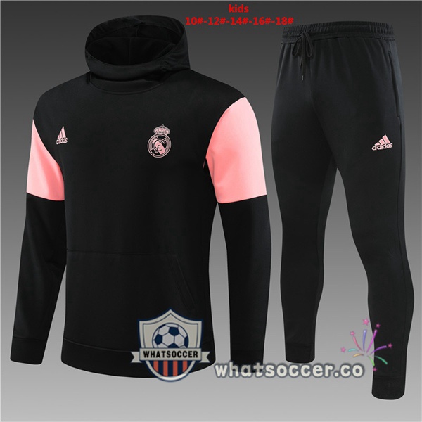 Real Madrid Kids Black Hooded Jacket 2023-2024