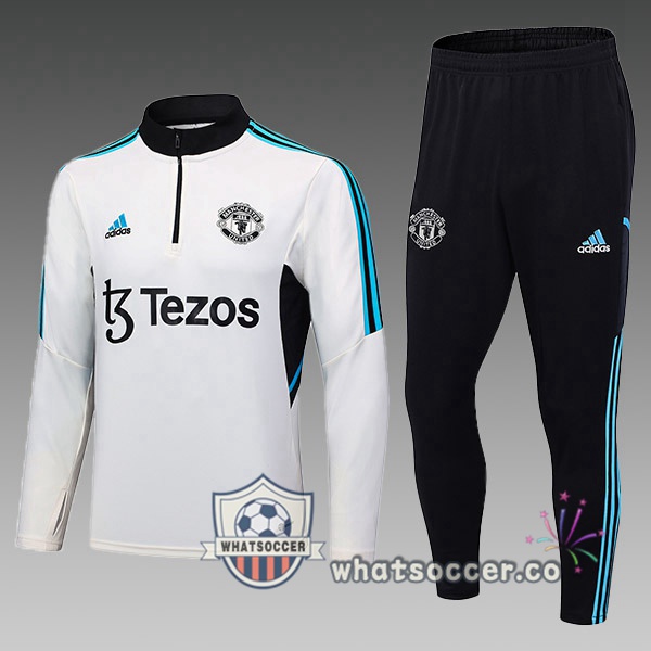 Manchester United Kids White Tracksuit 2023-2024