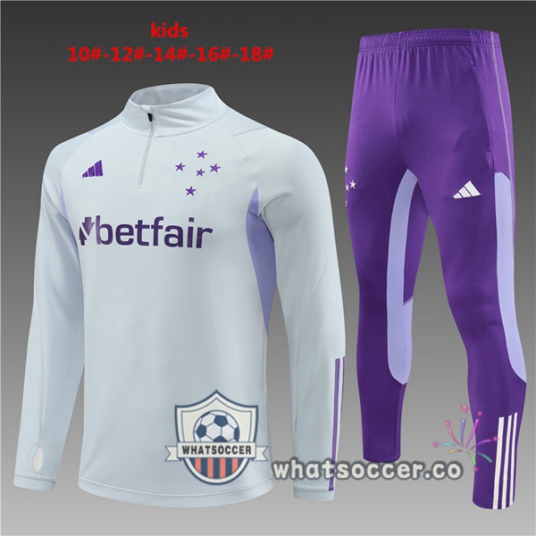 Cruzeiro EC Kids Gray Tracksuit 2023-2024