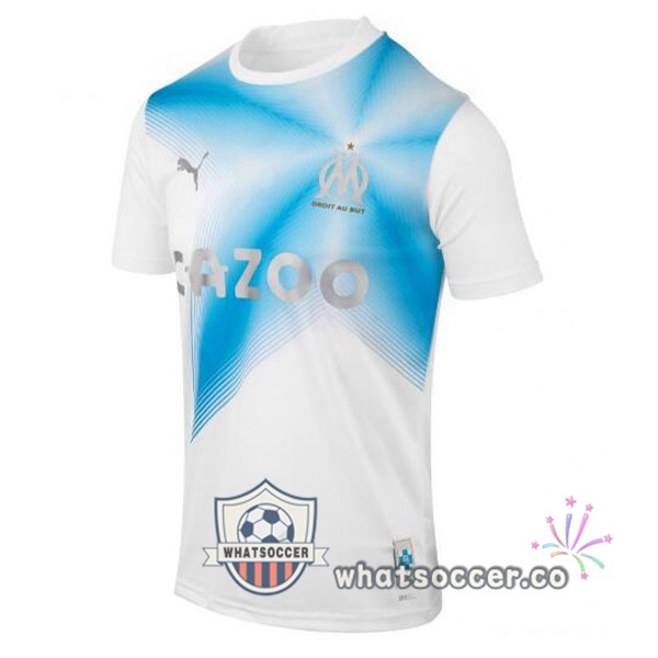 Olympique de Marseille 30th Anniversary Edition Soccer Jerseys White Blue 2022-2023