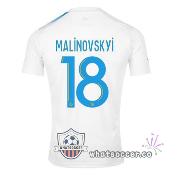 Olympique de Marseille (MALINOVSKYI 18) 30th Anniversary Edition Soccer Jerseys White Blue 2022-2023