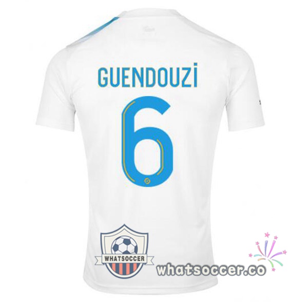 Olympique de Marseille (GUENDOUZI 6) 30th Anniversary Edition Soccer Jerseys White Blue 2022-2023