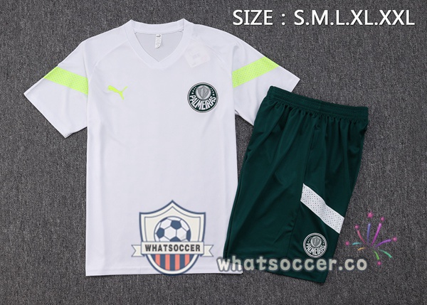 Palmeiras Training T-Shirts + Shorts White 2023-2024