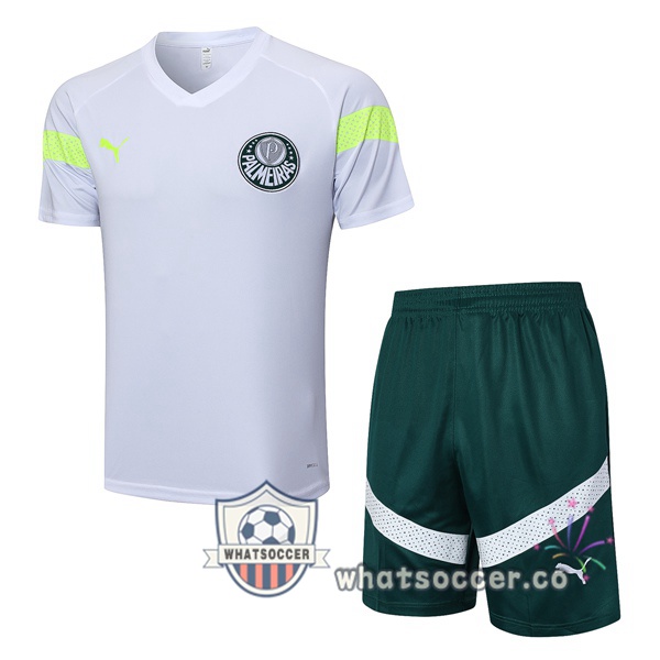 Palmeiras Training T-Shirts + Shorts White 2023-2024