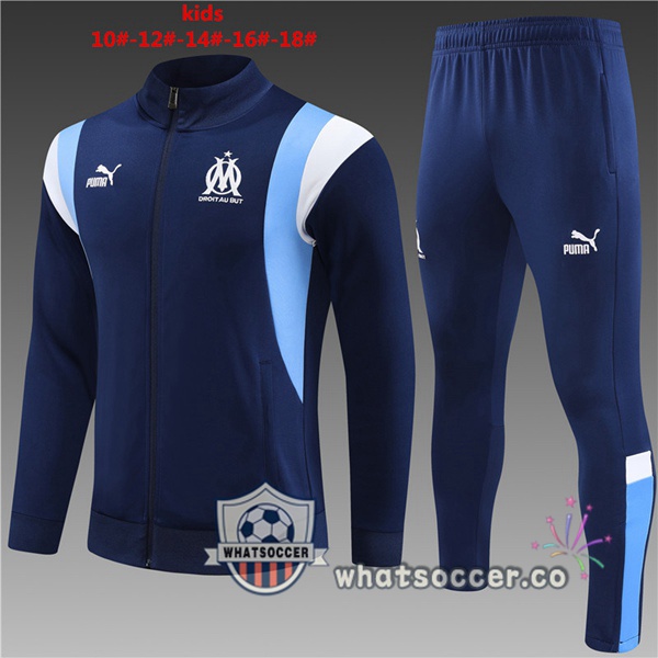 Olympique de Marseille Kids Blue Royal Training Jacket 2023-2024