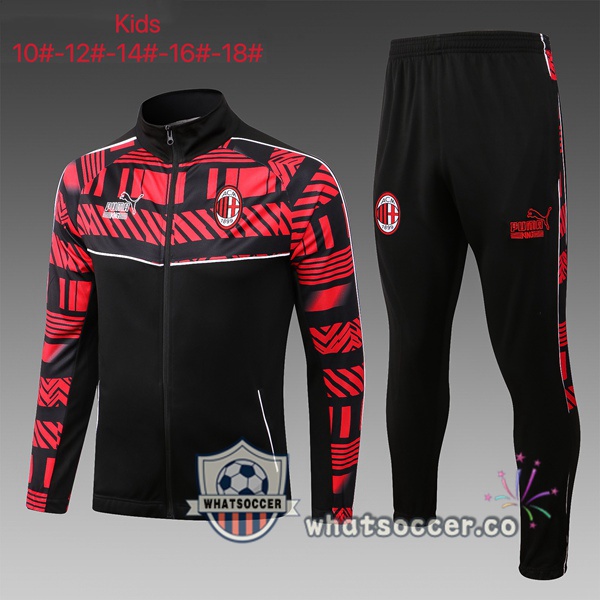 AC Milan Kids Black Red Training Jacket 2023-2024