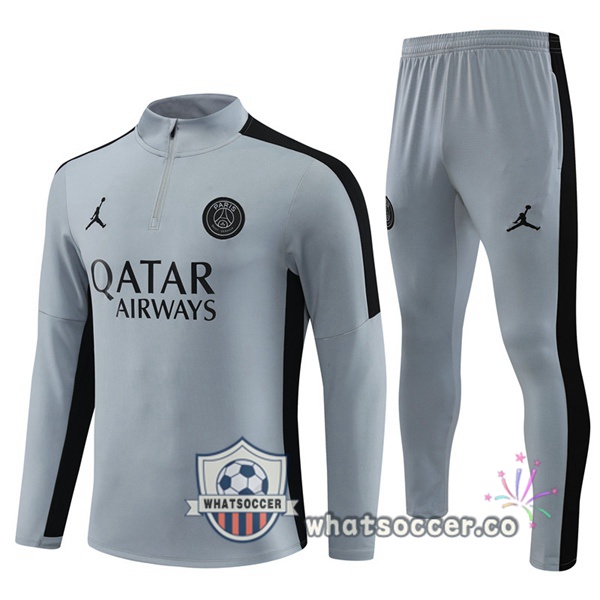 JORDAN Paris PSG Gray Tracksuit 2023-2024