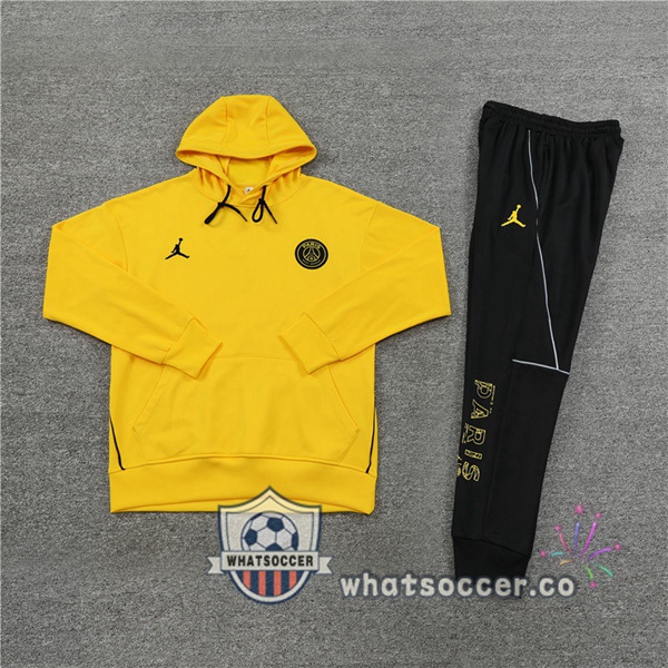 JORDAN Paris PSG Yellow Hooded Jacket 2023-2024