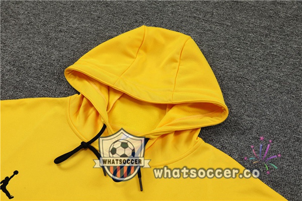 JORDAN Paris PSG Yellow Hooded Jacket 2023-2024