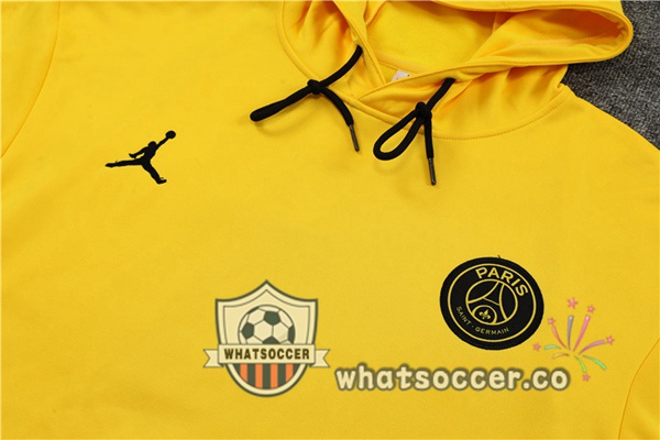 JORDAN Paris PSG Yellow Hooded Jacket 2023-2024