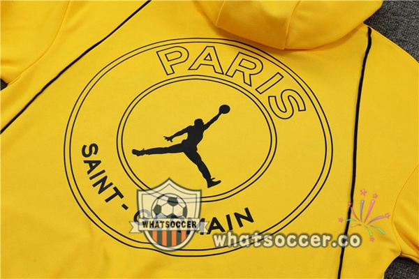 JORDAN Paris PSG Yellow Hooded Jacket 2023-2024