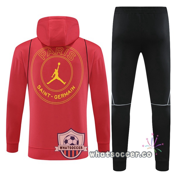 JORDAN Paris PSG Red Hooded Jacket 2023-2024