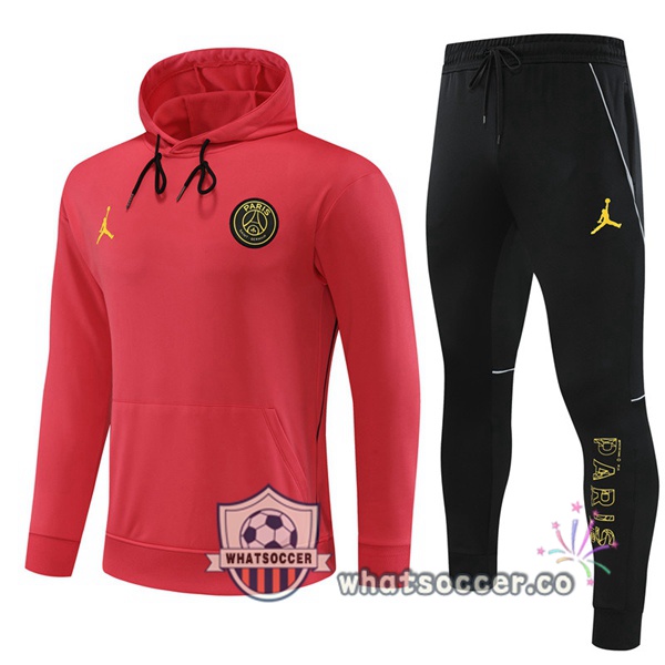 JORDAN Paris PSG Red Hooded Jacket 2023-2024