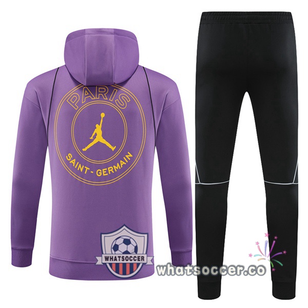 JORDAN Paris PSG Purple Hooded Jacket 2023-2024