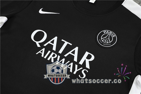 Paris PSG Training T-Shirts + Shorts Black 2023-2024