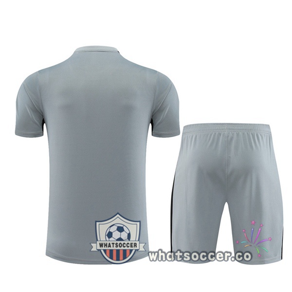 JORDAN Paris PSG Training T-Shirts + Shorts Gray 2023-2024