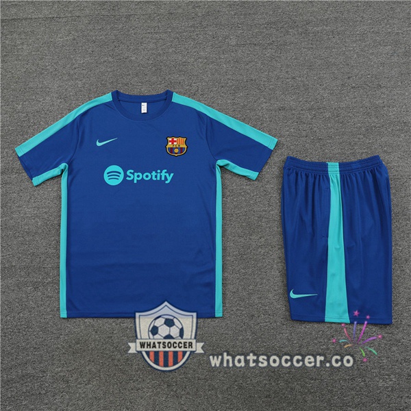 FC Barcelona Training T-Shirts + Shorts Blue 2023-2024