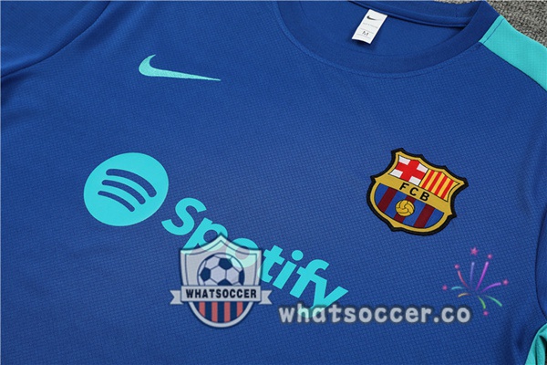 FC Barcelona Training T-Shirts + Shorts Blue 2023-2024