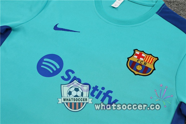 FC Barcelona Training T-Shirts + Shorts Cyan 2023-2024